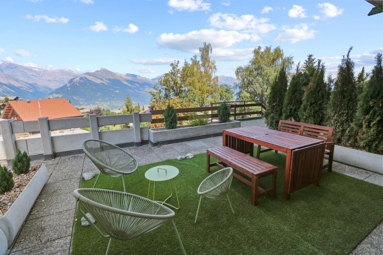 Superbe Appartement Avec Piscine Nendaz Exterior photo